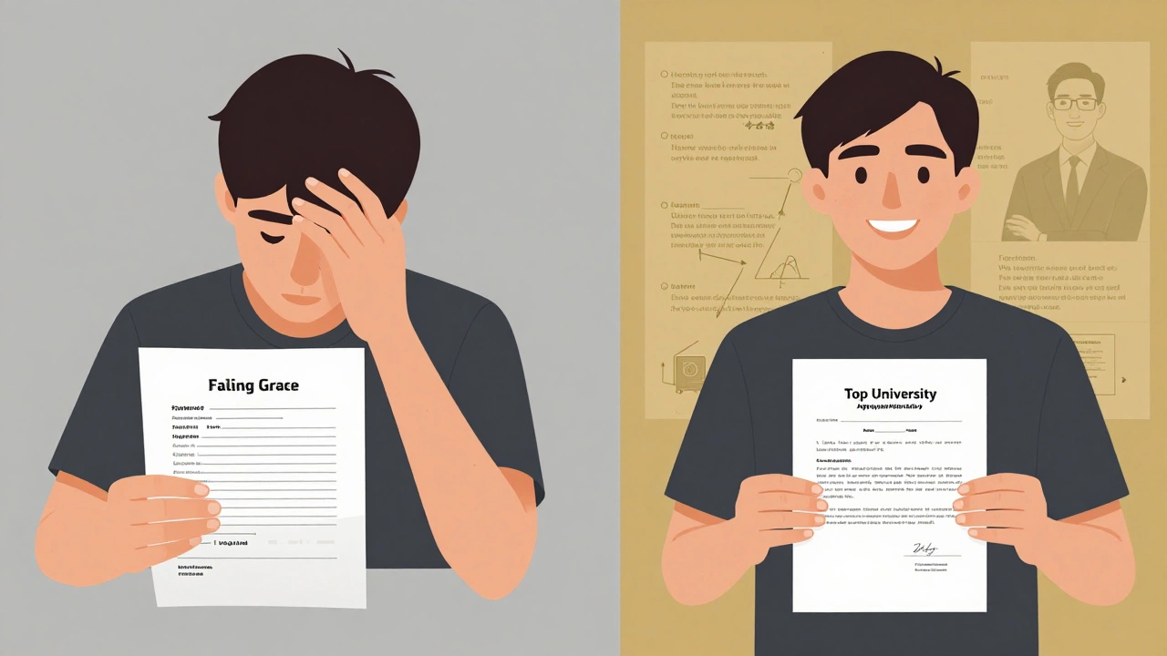 A before-and-after visual showing a student's academic transformation through private tutoring.