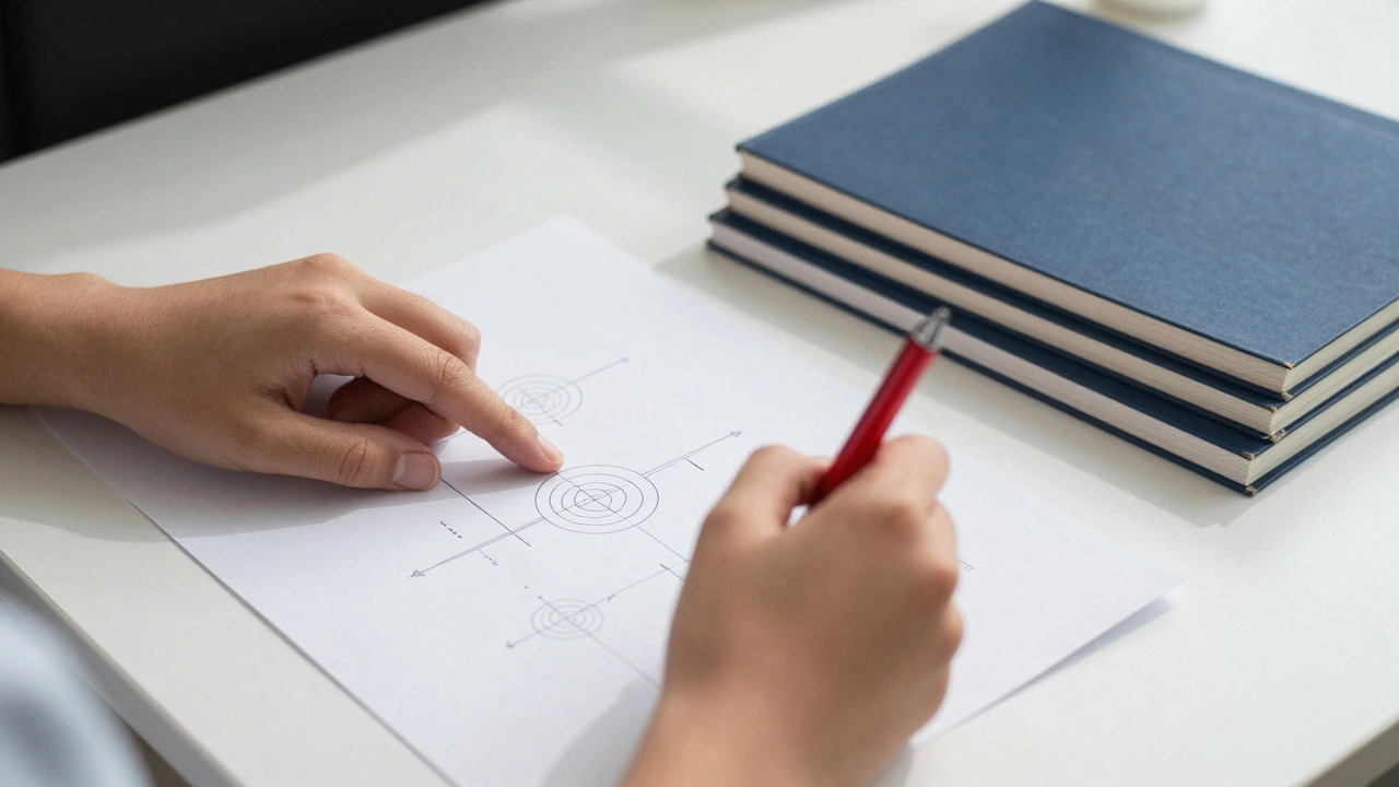 Organized study desk with papers and pen showing preparation