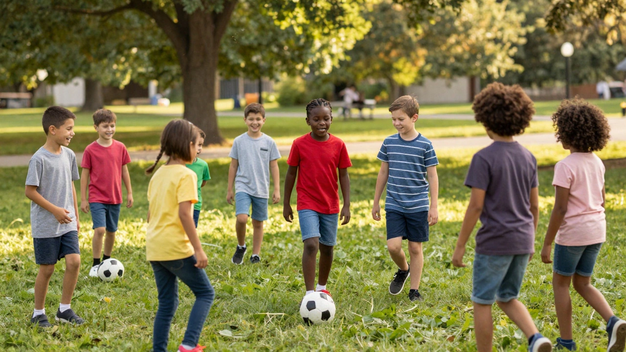 Children playing together outdoors in a park