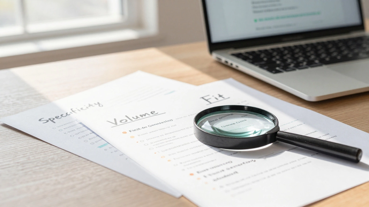 Desk scene showing strategic notes on scholarship application factors
