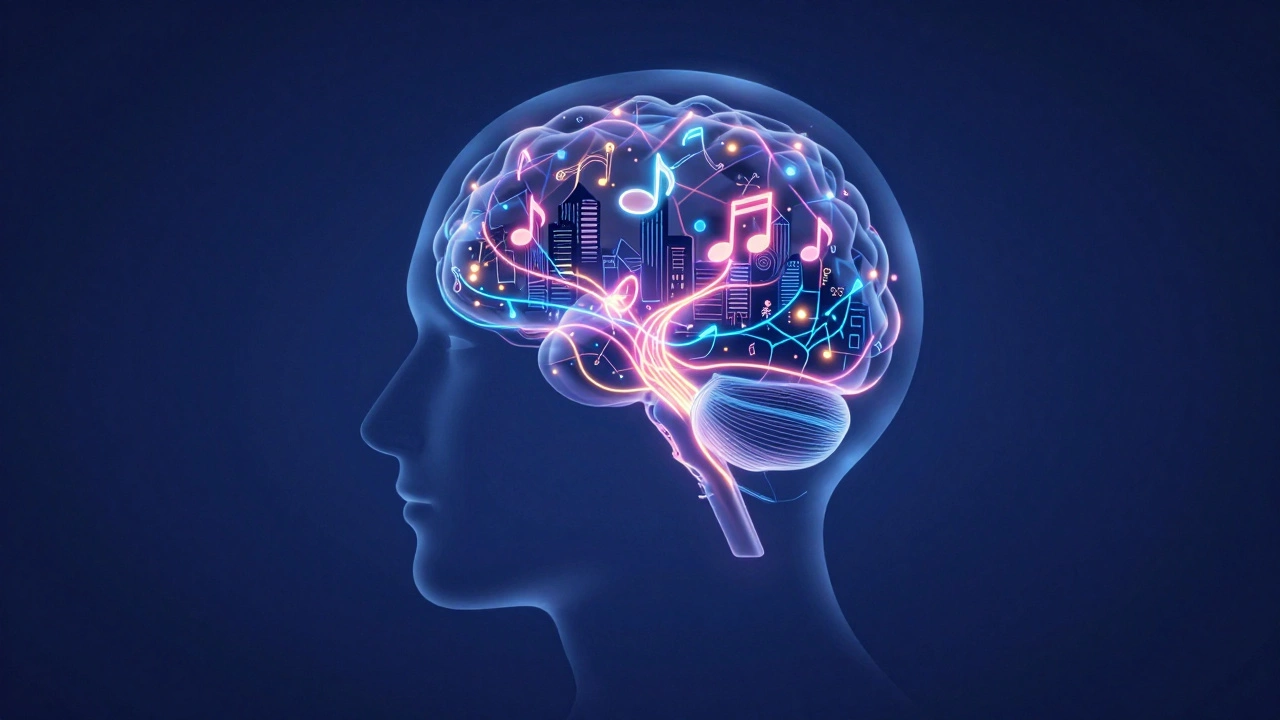 Glowing neural pathways illustrating adult brain plasticity and learning