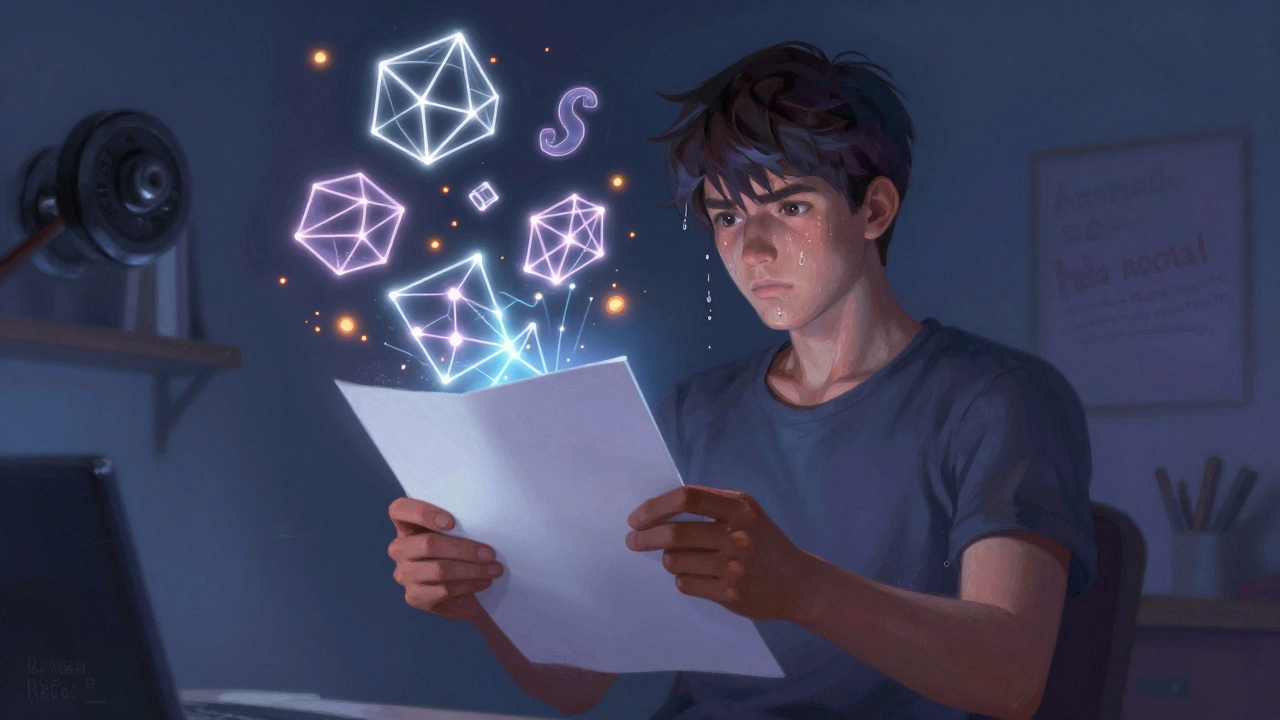 Person lifting glowing memory shapes like weights