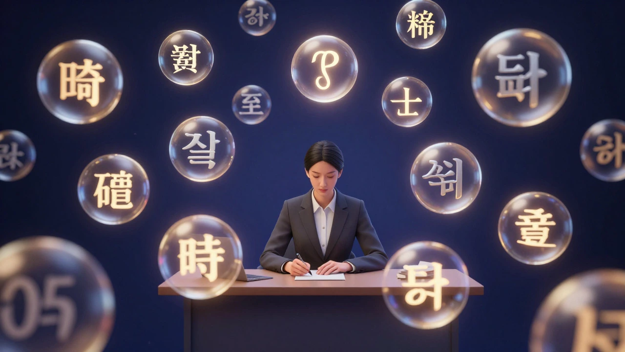 Conceptual art of a tutor surrounded by floating title options