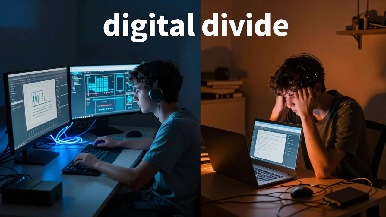 Contrast between high-tech and low-tech online learning environments