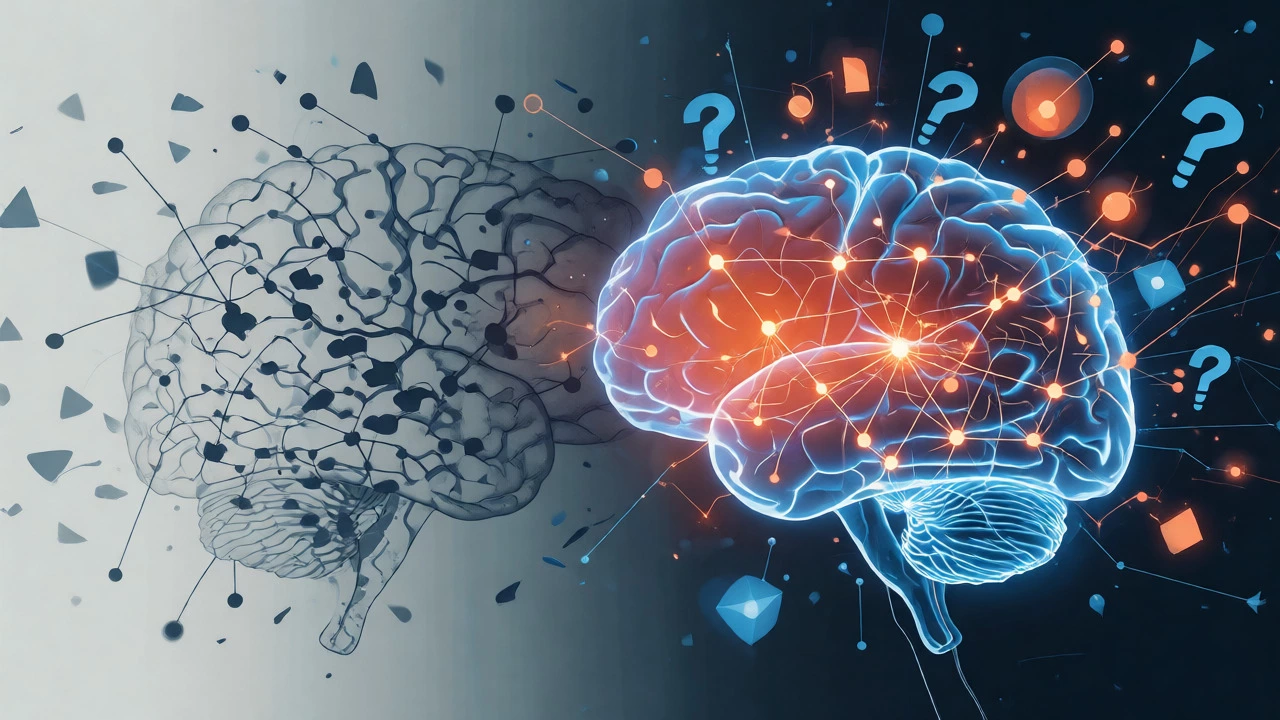 Conceptual brain image showing strengthened neural pathways